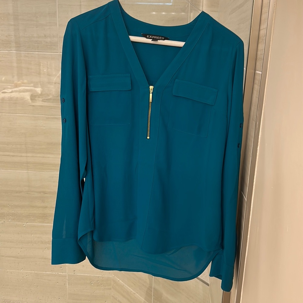 Express Blue long Sleeve Top XS - NEVER WORN
